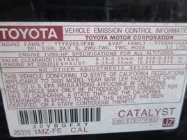 2000 TOYOTA SOLARA SLE BLACK 3.0L AT Z16242